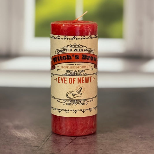 Witch's Brew Eye of Newt Pillar Candle - The Mystical Moon Online Store