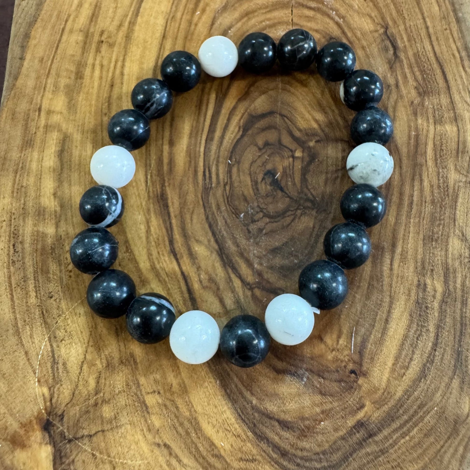 Zebra Agate Beaded Bracelet 8mm - The Mystical Moon Online Store