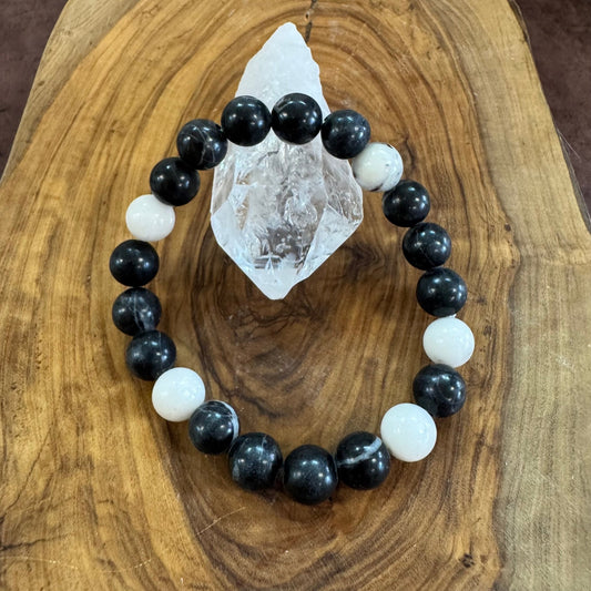 Zebra Agate Beaded Bracelet 8mm - The Mystical Moon Online Store