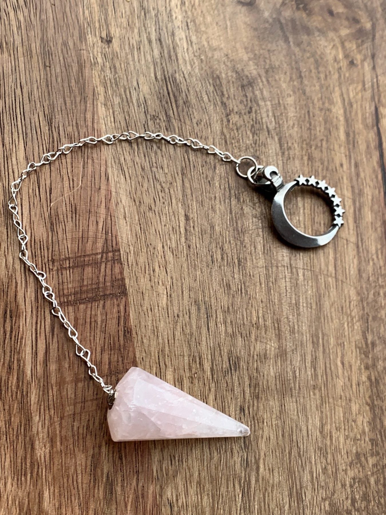 Rose Quartz Pendulum Moon and Stars Collection