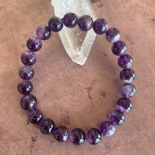 Amethyst 8mm Beaded Bracelet