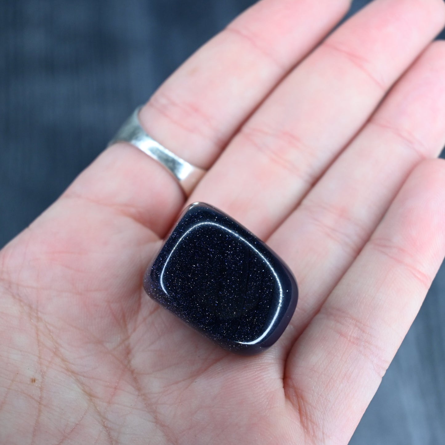 Blue Goldstone Tumbled Crystal