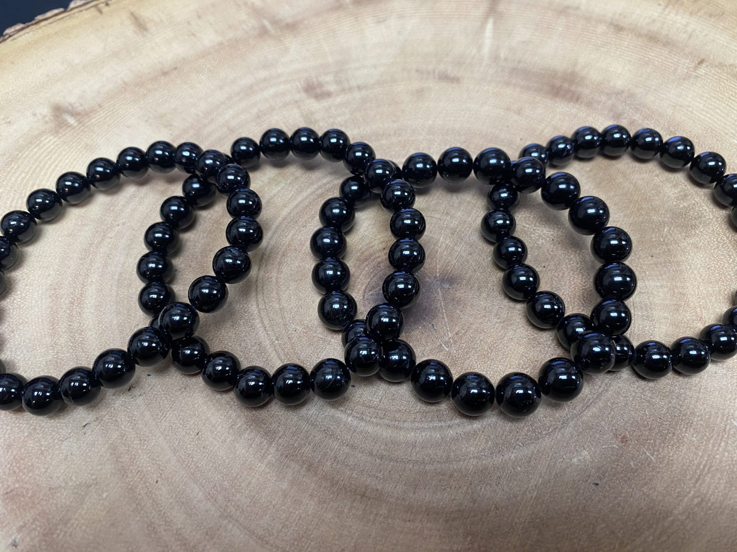 Black Obsidian Beaded 8mm Bracelet