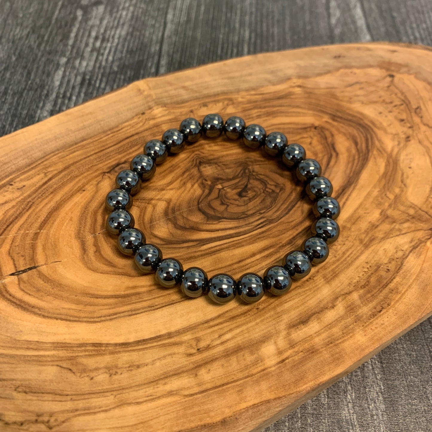 Hematite Beaded Bracelet 8mm