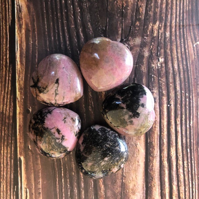 Rhodonite Tumbled 30mm Heart