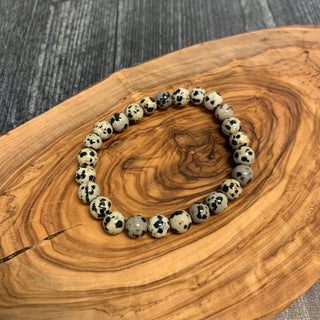 Dalmatian Jasper Beaded Bracelet 6-8mm - The Mystical Moon