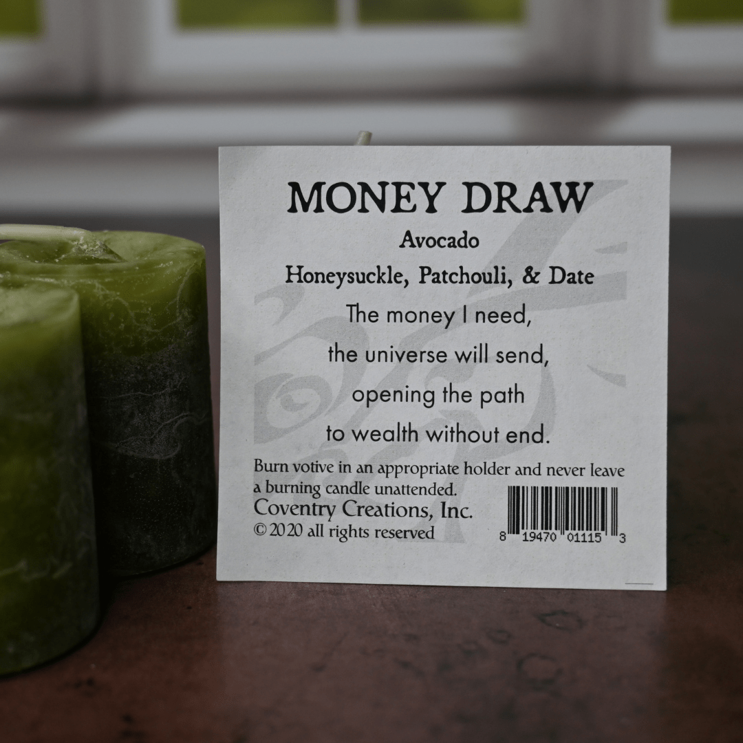 Money Draw Single Votive Candle - The Mystical Moon Online Store