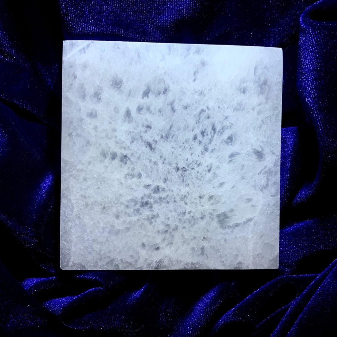 Selenite Square Charging Plate 4inch - The Mystical Moon Online Store