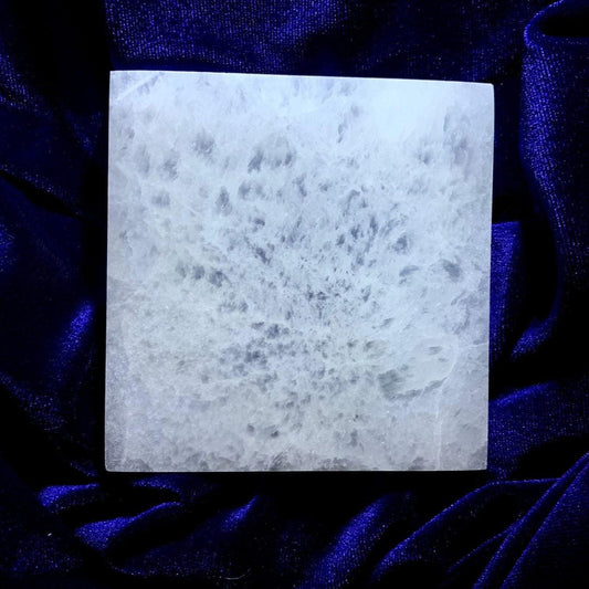 Selenite Square Charging Plate 4inch - The Mystical Moon Online Store